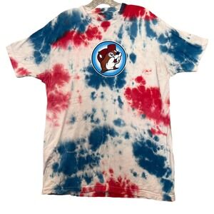 Buc-ee's 4th Of July Shirt Mens L Tie Dye Red White Blue Get It Poppin Bucees